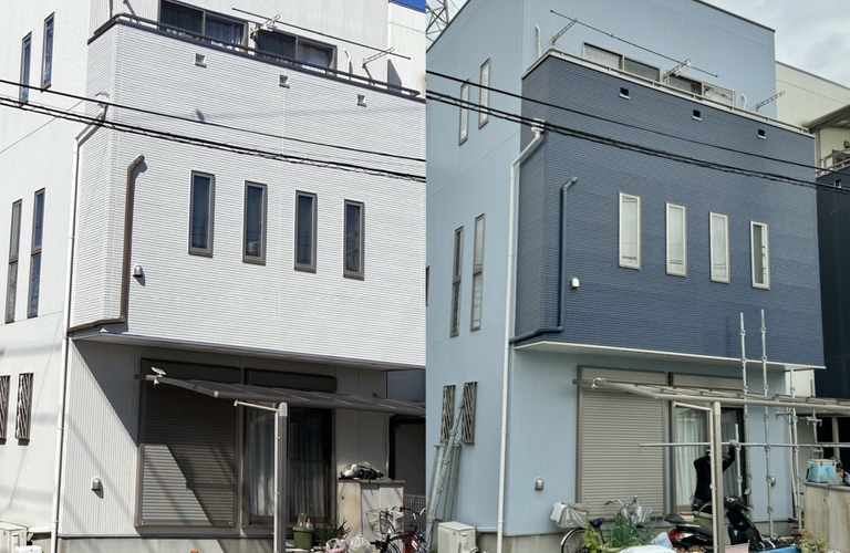 外壁塗装-施工事例(72-70D)(75−30D)｜塗装工事はAUリフォームへ